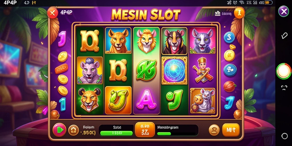 Tampilan gameplay 4P4P dengan mesin Slot yang menarik.