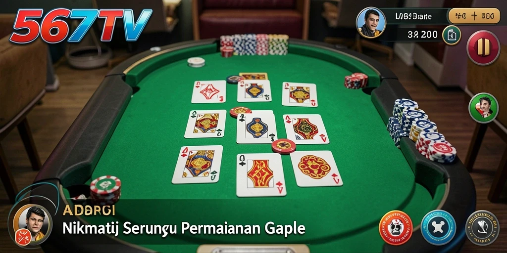 Screenshot utama 567TV menampilkan gameplay seru Gaple.