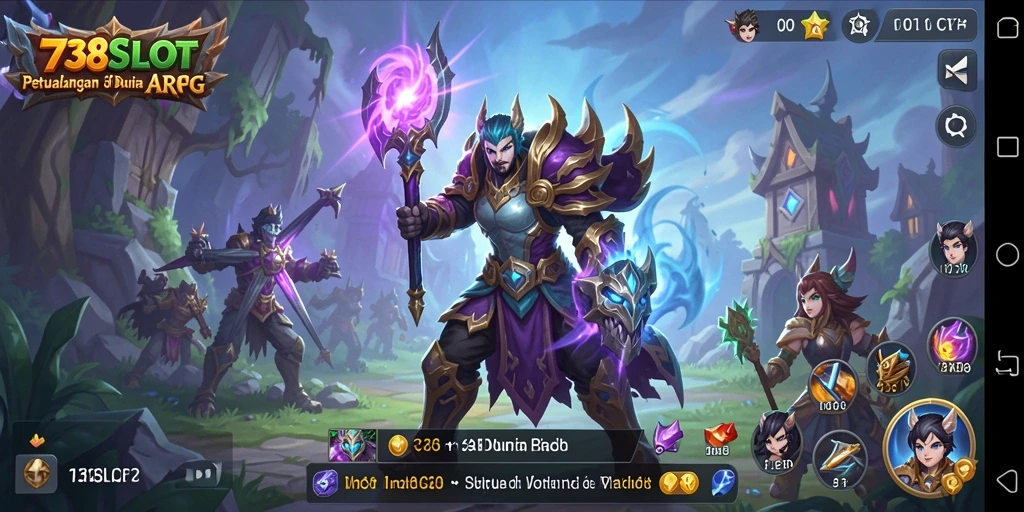 Screenshot utama <strong>738SLOT</strong> menampilkan aksi seru di dunia ARPG yang menegangkan.