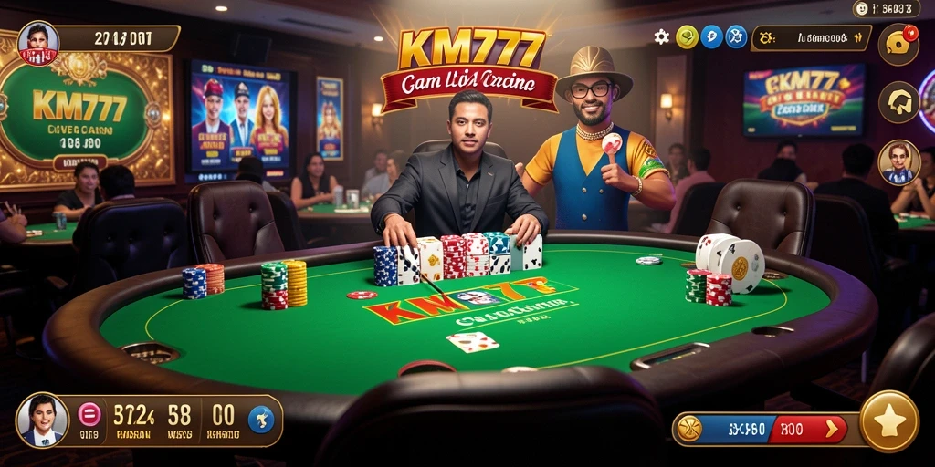 Tampilan gameplay Live Casino yang mendebarkan di KM777.