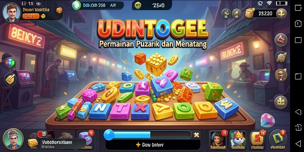 Tangkapan layar utama UDINTOGEL menampilkan gameplay menantang dalam permainan puzzle.